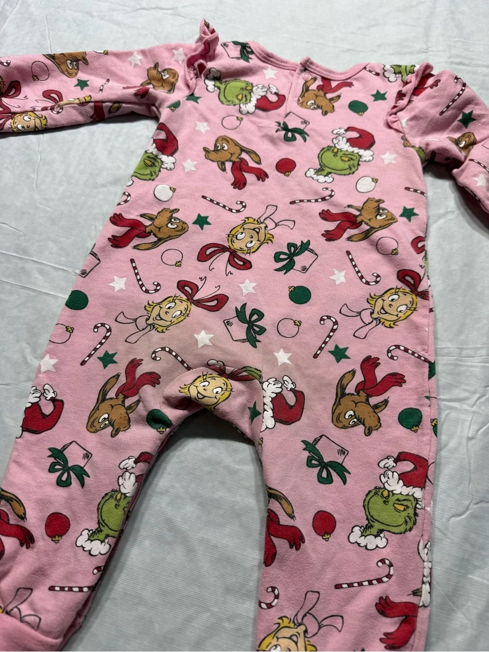 The Grinch Baby Girl Festive Xmas Jumpsuit Size 12 Months